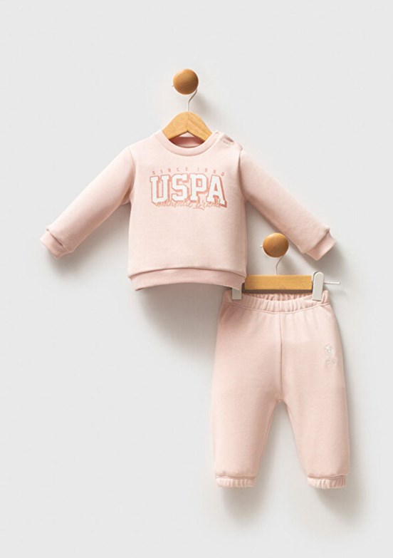 US POLO ASSN Pembe Kız Bebek Eşofman Takımı