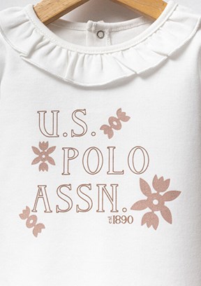 US POLO ASSN Beyaz Kız Bebek Eşofman Takımı