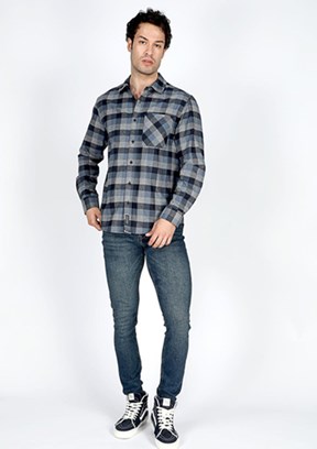 LEE COOPER Lacivert Erkek Uzun Kol Gömlek