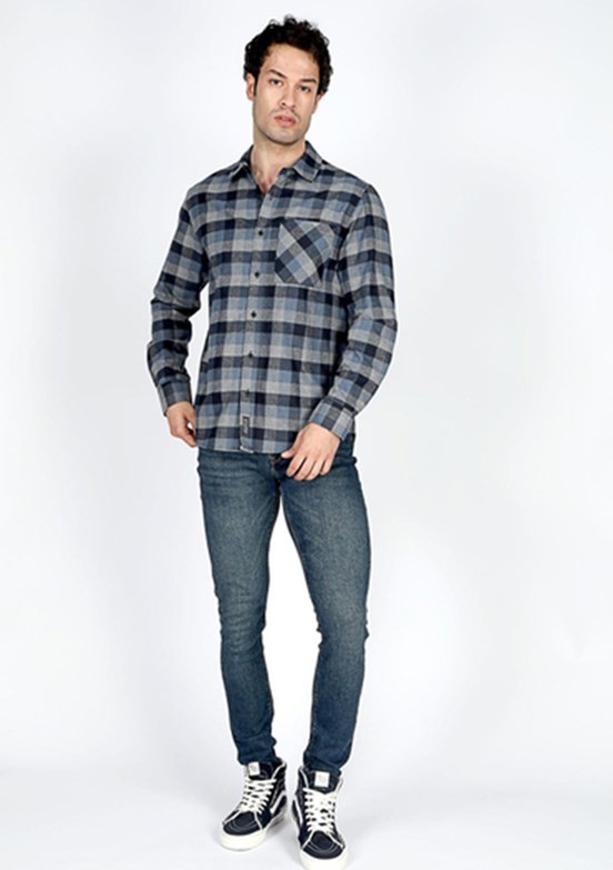 LEE COOPER Lacivert Erkek Uzun Kol Gömlek