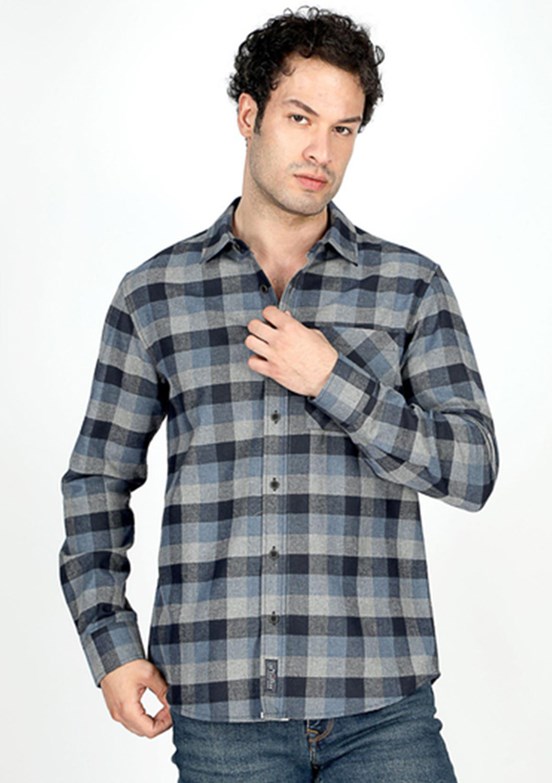 LEE COOPER Lacivert Erkek Uzun Kol Gömlek