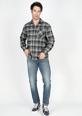 LEE COOPER Haki Erkek Uzun Kol Gömlek