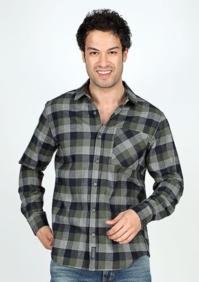 LEE COOPER Haki Erkek Uzun Kol Gömlek