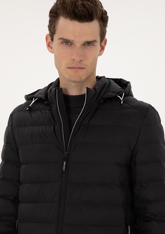 PİERRE CARDİN Siyah Erkek Basic Mont