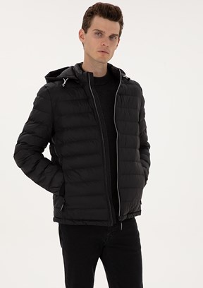 PİERRE CARDİN Siyah Erkek Basic Mont