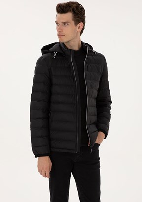 PİERRE CARDİN - Erkek Siyah Basic Mont