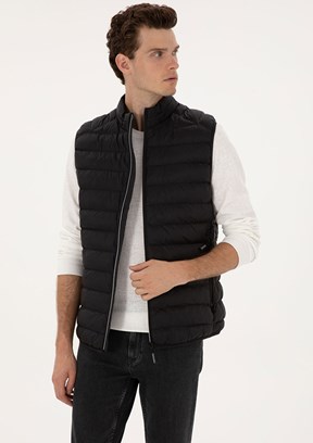 PİERRE CARDİN Siyah Erkek Basic Yelek