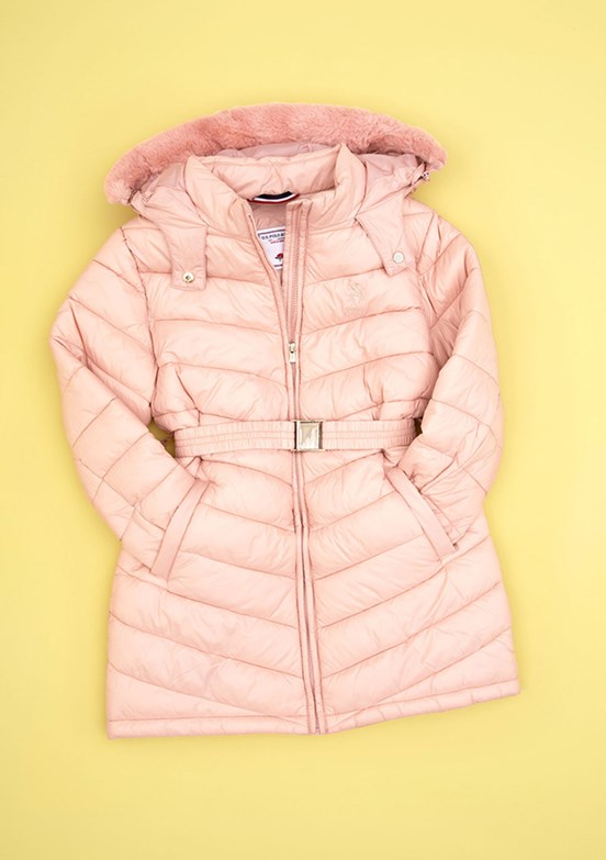 US POLO ASSN Kız Çocuk Pembe Basic Kaban