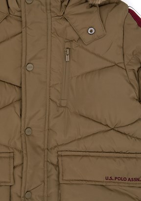 US POLO ASSN Erkek Çocuk Yeşil Basic Kaban