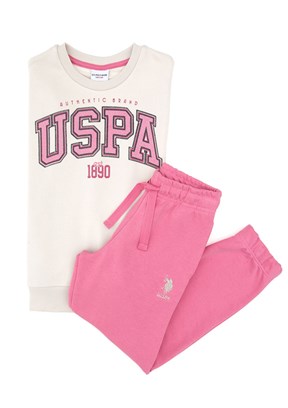 US POLO ASSN Kız Çocuk Bej Eşofman Takımı
