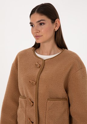 PİERRE CARDİN Kahverengi Kadın Basic Mont