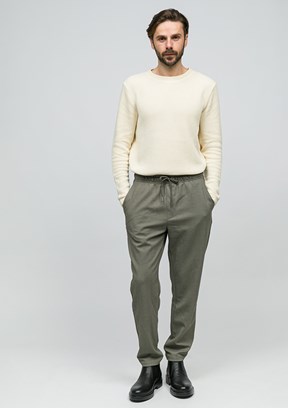 JOHNNY JOE Haki Erkek Belden Lastikli Pantolon