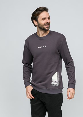 JOHNNY JOE Antrasit Erkek Bisiklet Yaka Sweatshirt