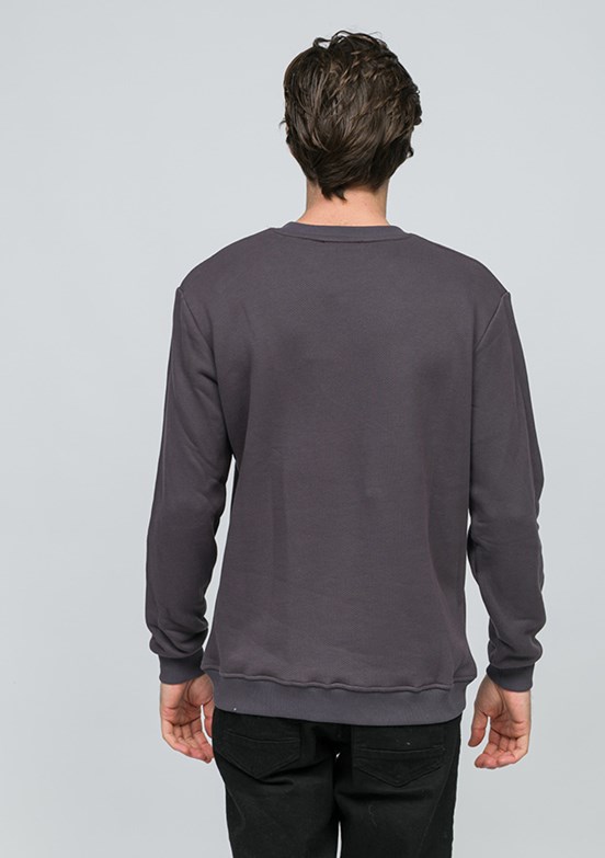 JOHNNY JOE Antrasit Erkek Bisiklet Yaka Sweatshirt