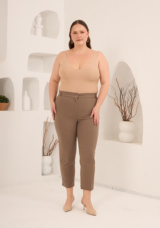 RMG - 1841 Kadın Vizon Normal Bel Pantolon