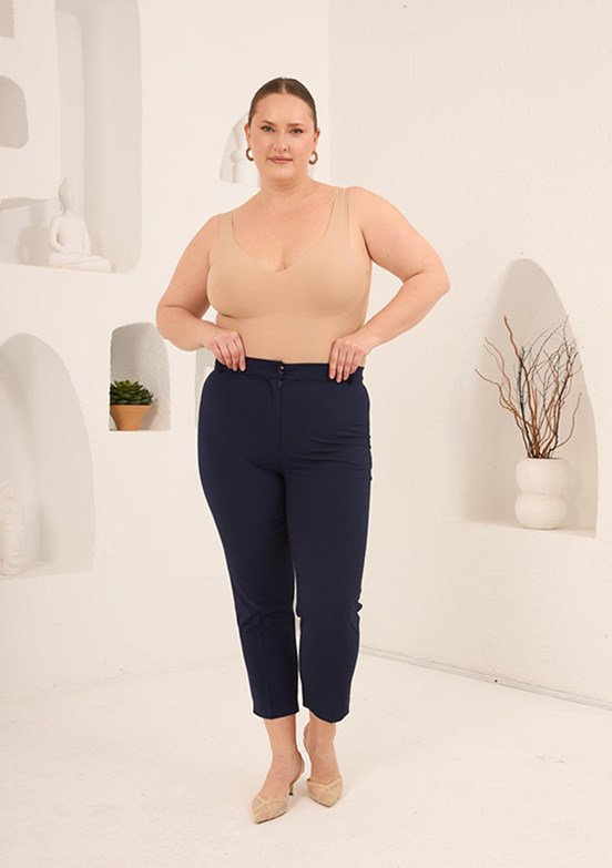 RMG - 1841 Kadın Lacivert Normal Bel Pantolon