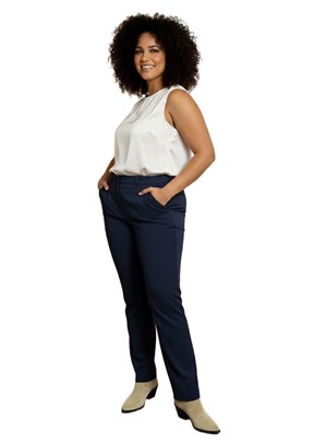 RMG - 1841 Kadın Lacivert Normal Bel Pantolon