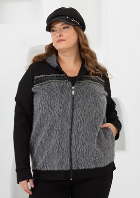 RMG Siyah Kadın Eşofman Üstü