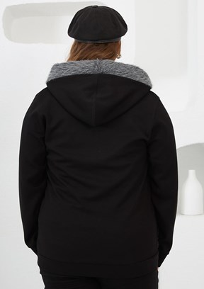 RMG Siyah Kadın Eşofman Üstü