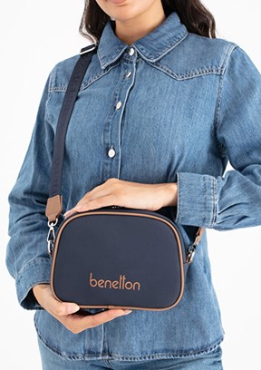 BENETTON Lacivert-Camel Kadın Çapraz Çanta