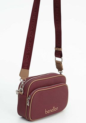 BENETTON Bordo-Camel Kadın Çapraz Çanta