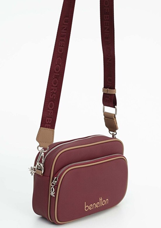 BENETTON Bordo-Camel Kadın Çapraz Çanta