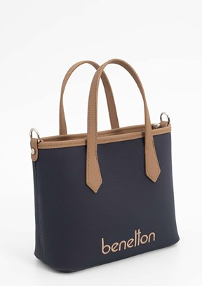 BENETTON Lacivert-Camel Kadın Kol Çantası