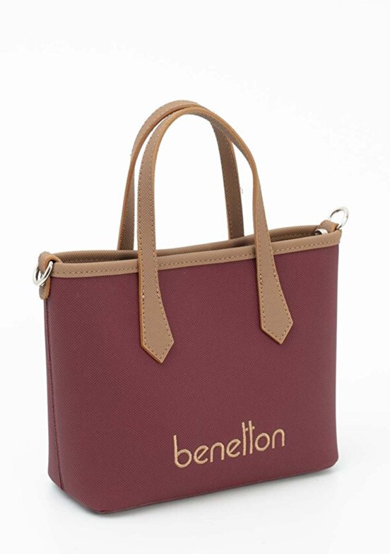 BENETTON Bordo-Camel Kadın Kol Çantası