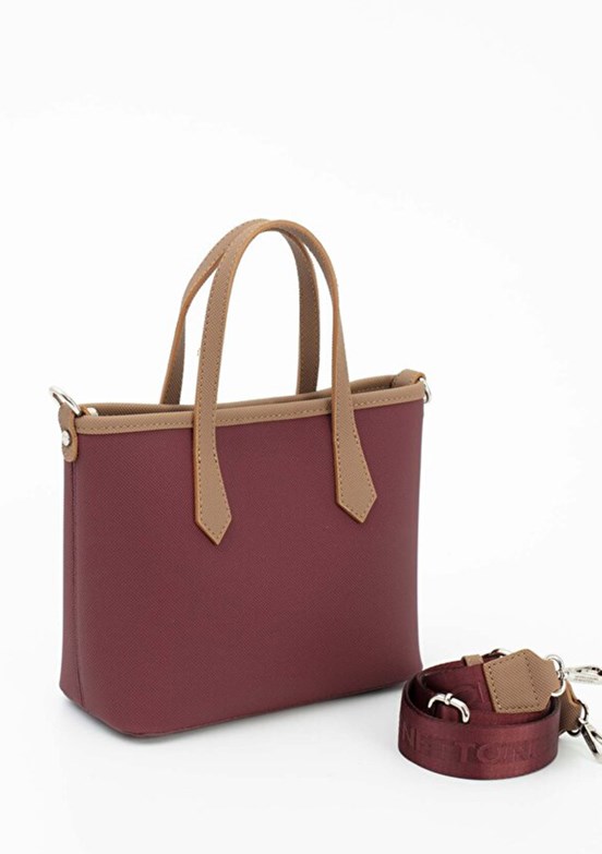 BENETTON Bordo-Camel Kadın Kol Çantası