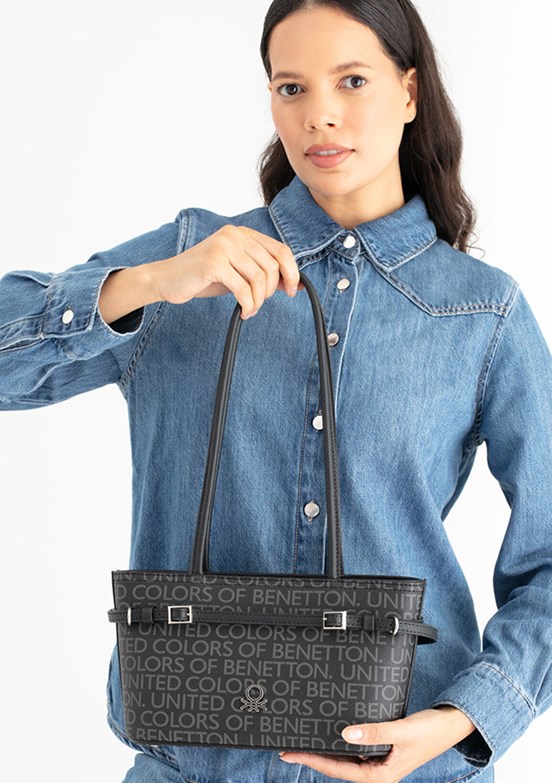 BENETTON Siyah Kadın Kol Çantası