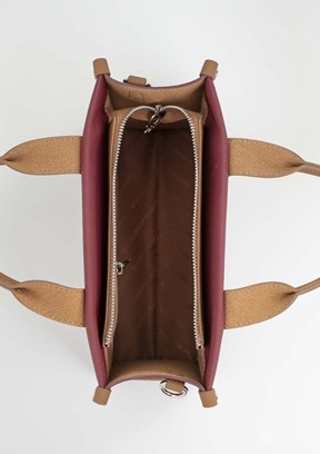 BENETTON Bordo-Camel Taş Kadın Kol Çantası