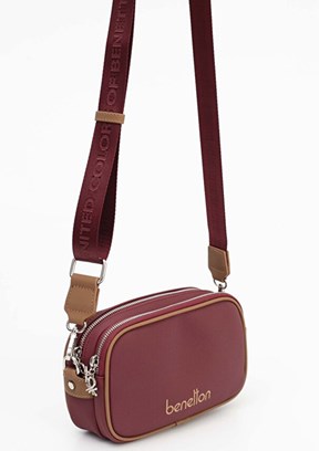 BENETTON Bordo-Camel Kadın Kol Çantası