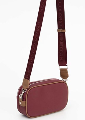 BENETTON Bordo-Camel Kadın Kol Çantası