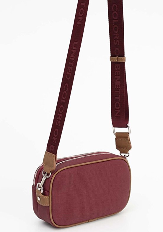 BENETTON Bordo-Camel Kadın Kol Çantası