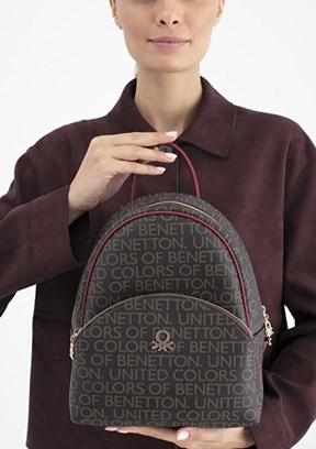 BENETTON Kahve-Bordo Kadın Sırt Çantası