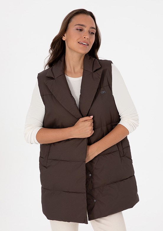 US POLO ASSN Kahverengi Kadın Basic Yelek