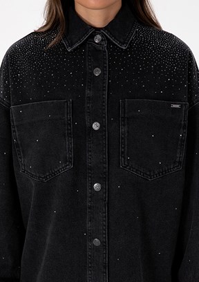 US POLO ASSN Siyah Kadın Denim Gömlek