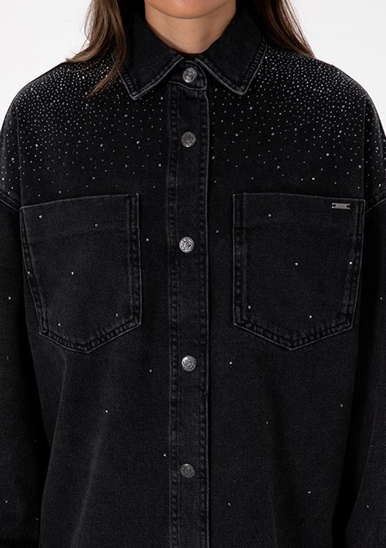 US POLO ASSN Siyah Kadın Denim Gömlek