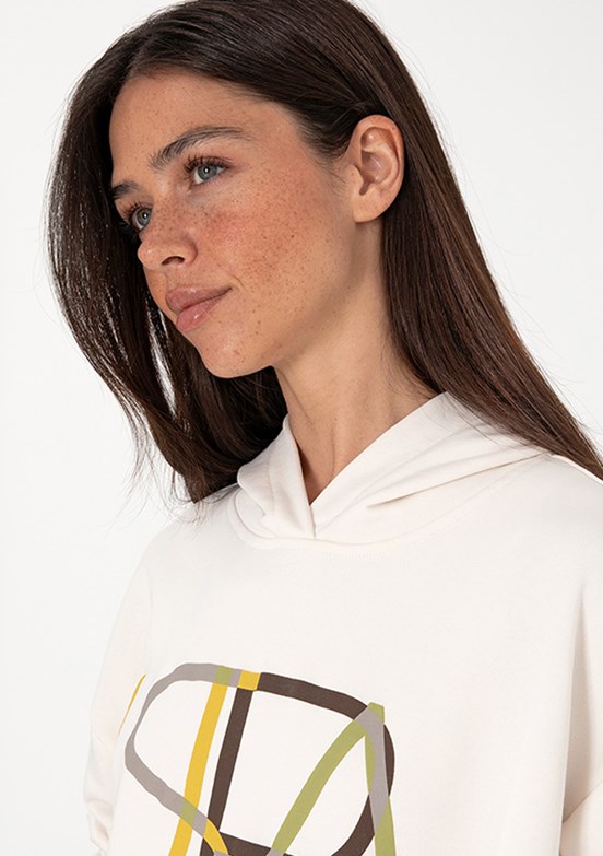 US POLO ASSN Beyaz Kadın Cropped Sweatshirt