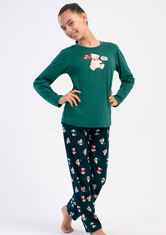 VİENETTA - 5030618389 Kadın Yeşil Pijama Takımı