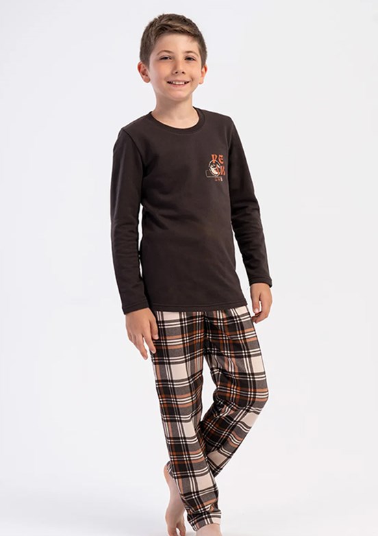 VİENETTA Kahverengi Erkek Çocuk Pijama Takımı