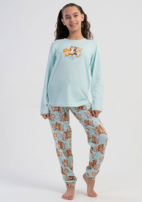 VİENETTA Yeşil Kız Çocuk Pijama Takımı