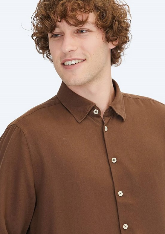 KİP Kahverengi Erkek Uzun Kol Gömlek