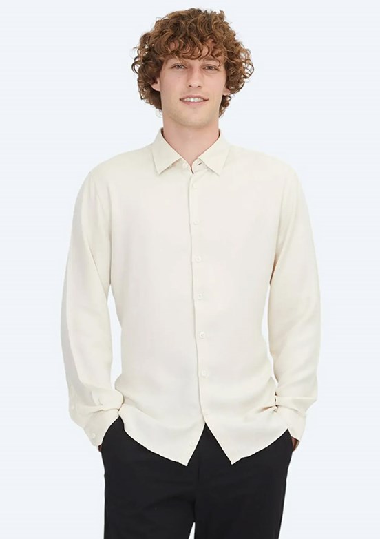 KİP Beyaz Erkek Uzun Kol Gömlek