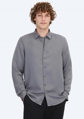 KİP Gri Erkek Uzun Kol Gömlek