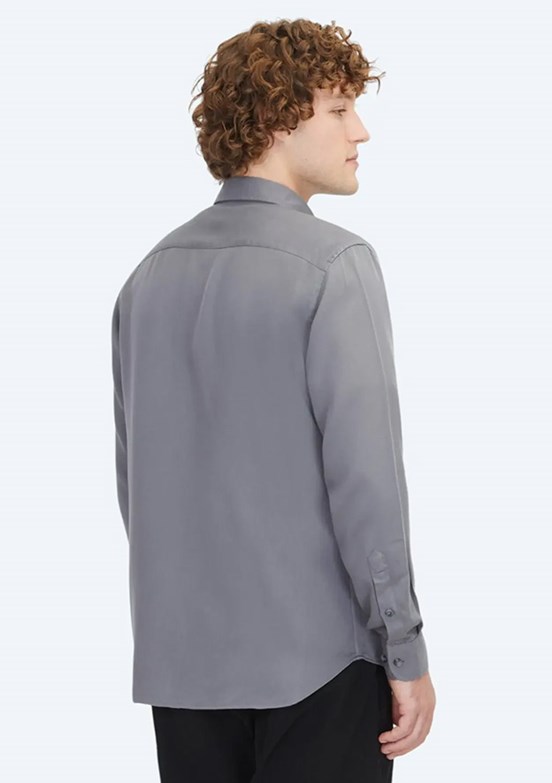 KİP Gri Erkek Uzun Kol Gömlek
