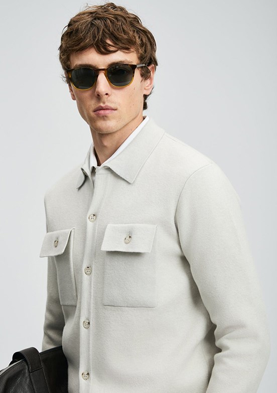 LUFİAN Bej Erkek Basic Hırka