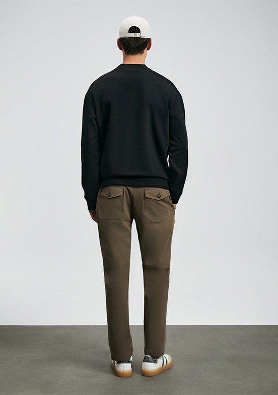 LUFİAN Siyah Erkek Baskılı Sweatshirt