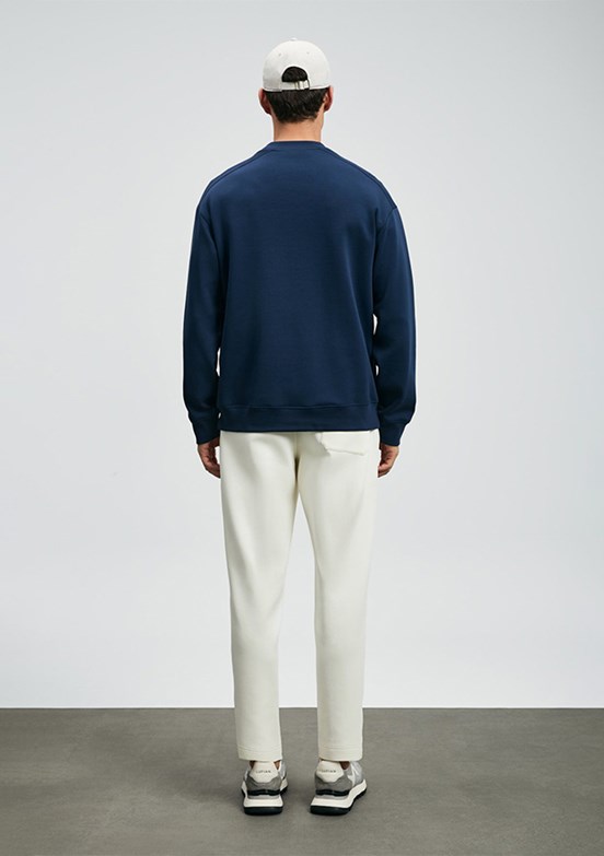 LUFİAN Lacivert Erkek Baskılı Sweatshirt