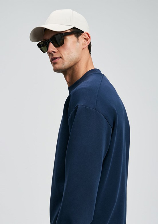 LUFİAN Lacivert Erkek Baskılı Sweatshirt